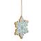 Frosted Snowflake Cookie Christmas Ornament - 3.75" - White and Green